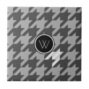 Grau mit silberner Akzent Houndstooth-Fliese Fliese