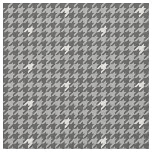 Grau mit Silver Accent Hahnentrittmuster Fabric Stoff