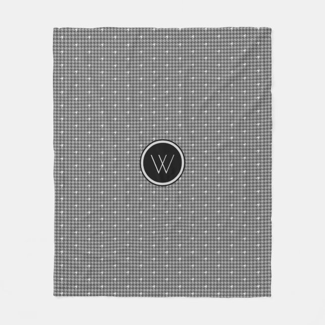 Grau mit Silver Accent Hahnentrittmuster Fleece Bl (Vorderseite)