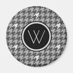 Grau mit Silver Accent Hahnentrittmuster Magnet