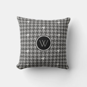Grau mit Silver Accent Hahnentrittmuster Pillow Kissen