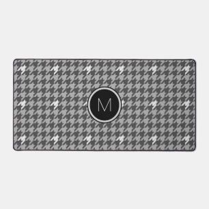 Grau mit Silver Accents Hahnentrittmuster Schreibtischunterlage