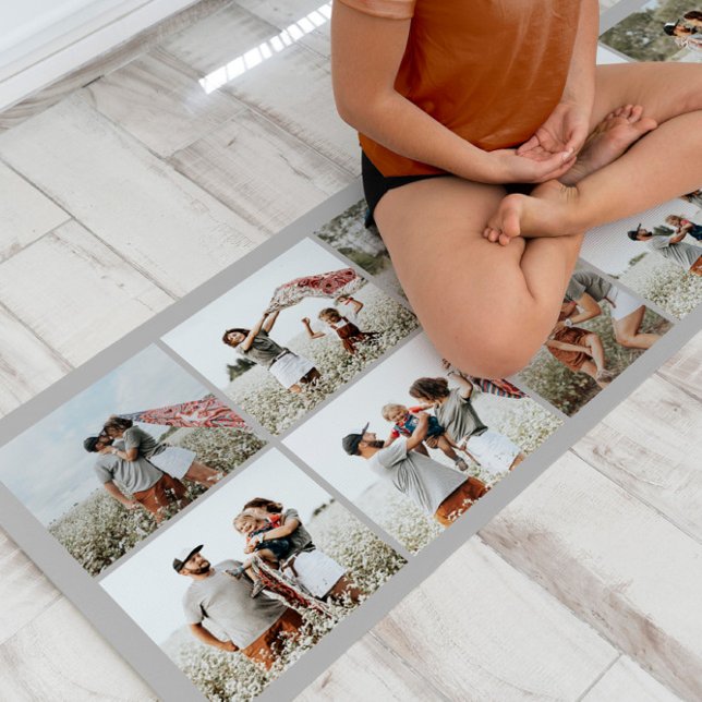 Grau moderne minimalistische, elegante Collage aus Yogamatte (Von Creator hochgeladen)