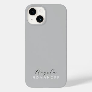 Grau Monogram Moderne Minimalistische Weibchen Case-Mate iPhone 14 Hülle