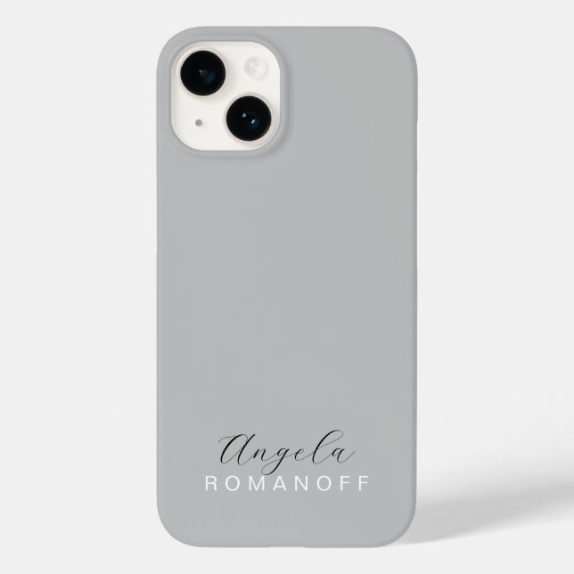 Grau Monogram Moderne Minimalistische Weibchen Case-Mate iPhone Hülle (Rückseite)