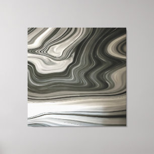 Grau Monotone Artistic Acrylic Pour Abstrakt Leinwanddruck