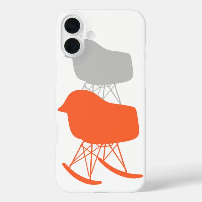 Grau-Muster Silhouette Mitte des 20. Jahrhunderts Case-Mate iPhone Hülle (Rückseite)