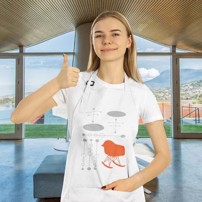 Grau-Muster Silhouette Mitte des 20. Jahrhunderts Schürze (Von Creator hochgeladen)