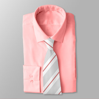 Grau, New York Pink und White Striped Neck Tie Krawatte