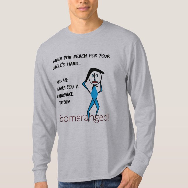 Grau - Onkel Handshake - Long Sleeve Boomerang T-Shirt (Vorderseite)
