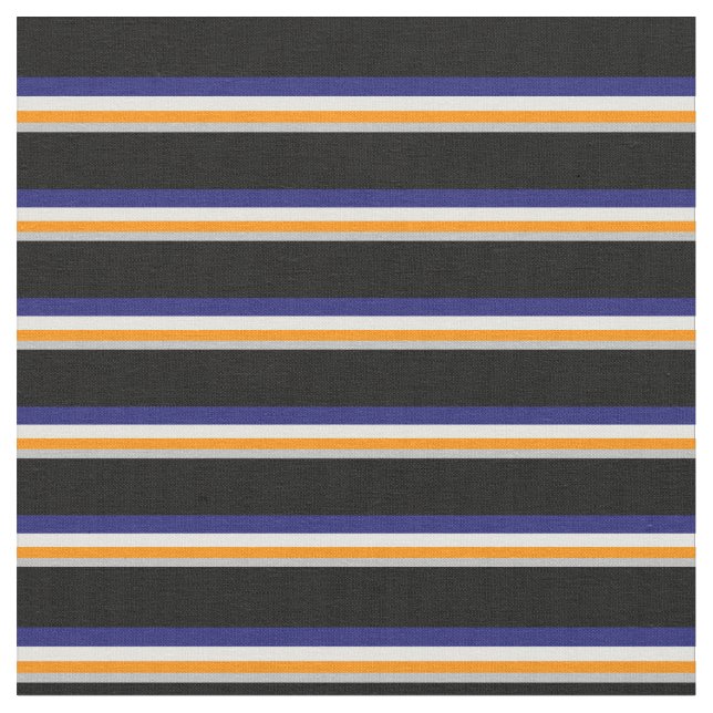 Grau, Orange, Light Cyan, Midnight Blue & Black Stoff (Nahaufnahme)