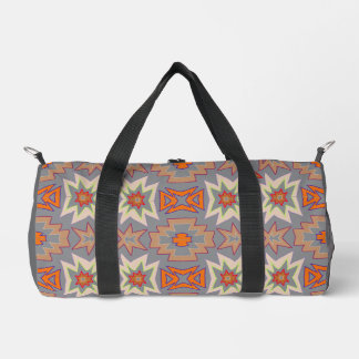 Grau Orange Stammesmuster im Südwesten-Stil Duffle Bag