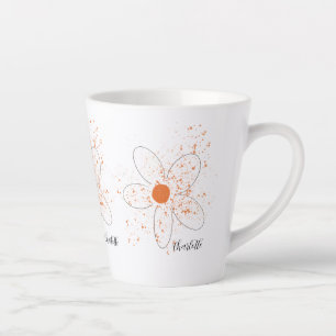 Grau-Orangen-Schrift Milchtasse