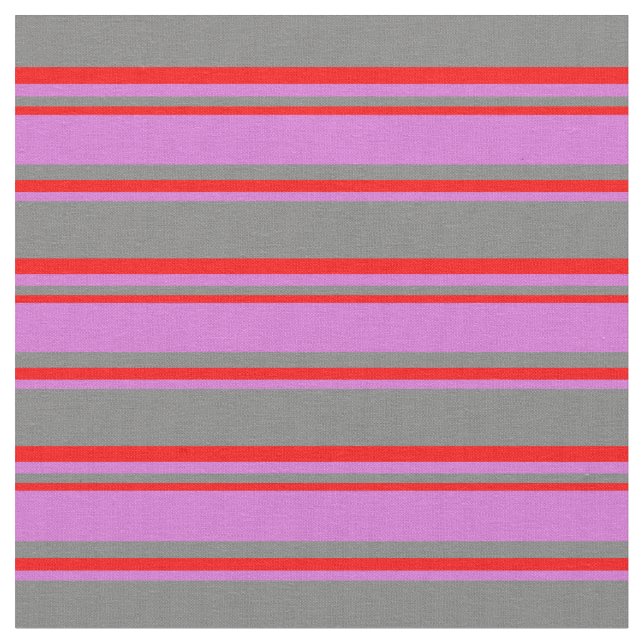 Grau, Orchid und rotes Muster Stoff (Nahaufnahme)