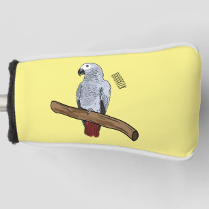 Grau-Papagei-Cartoon Golf Headcover