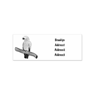 Grau-Papagei-Cartoon Gummistempel