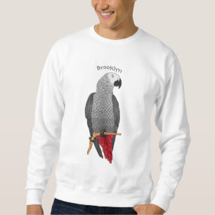 Grau-Papagei-Cartoon Sweatshirt