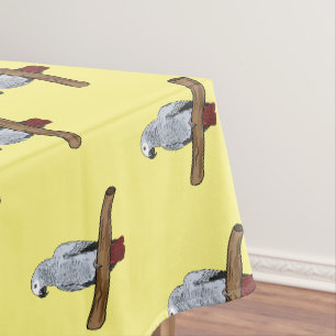 Grau-Papagei-Cartoon Tischdecke