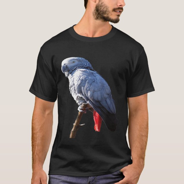 Grau-Papagei-T - Shirt (Vorderseite)