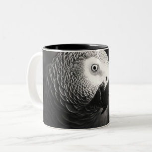 Grau-Papagei-Tasse Zweifarbige Tasse