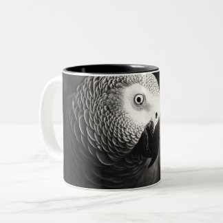Grau-Papagei-Tasse Zweifarbige Tasse