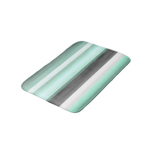 Grau Pastel Minze Grüne Aquarellmuster Muster Badematte