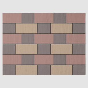 Grau Peach Pink Brick Wall Seidenpapier