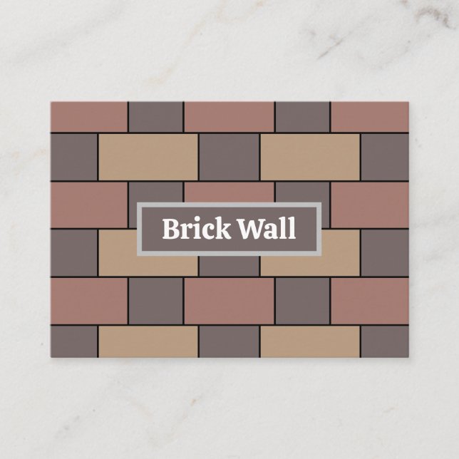 Grau Peach Pink Brick Wall Visitenkarte (Vorderseite)