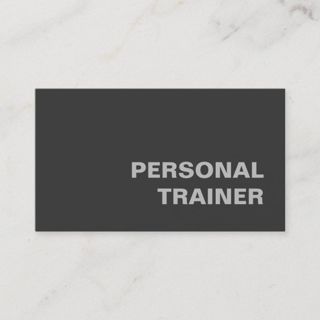 Grau Personal Trainer Fitness Sport Custom Visitenkarte (Vorderseite)
