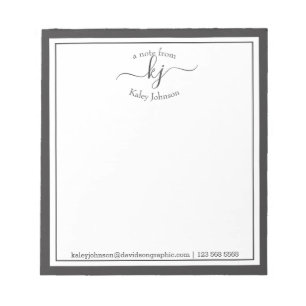 grau Personalisiert   Aus dem Schreibtisch des Not Notizblock