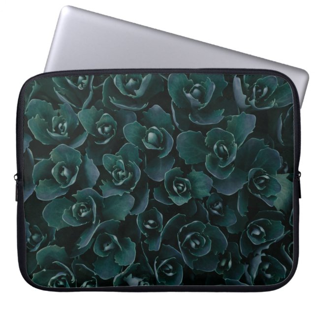 GRAU PETAL BLUME IM BLUME LAPTOPSCHUTZHÜLLE (Vorderseite)