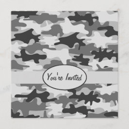 Grau Pewter Camouflage Camouflage Party Einladung