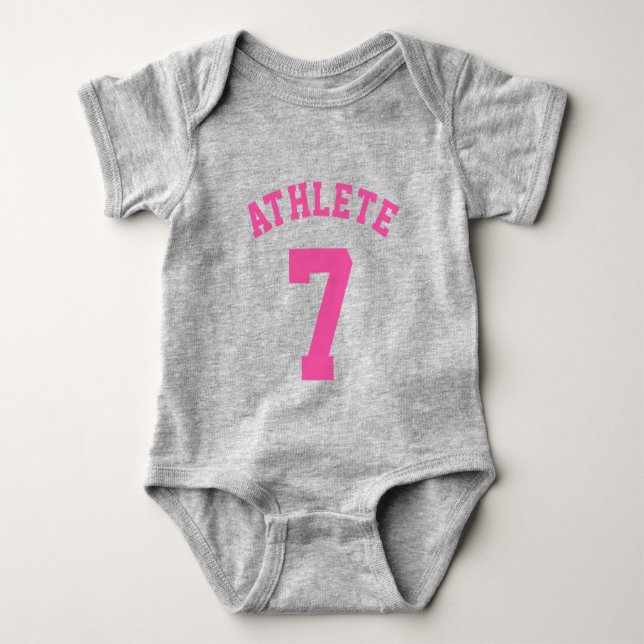 Grau & Pink Baby | Sports Jersey Design Strampler (Vorderseite)