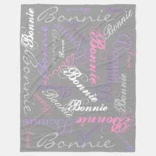 Grau, Pink, Orchidee, Lavendel, Namenscollage auf Fleecedecke