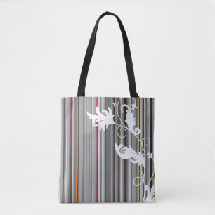 Grau Pinstripe und Blumendesign
