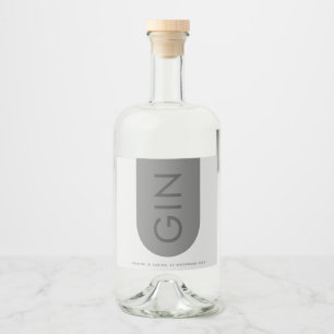 Grau Premium Ultimate Modernes Monogram Arch Gin Alkoholflaschenetikett