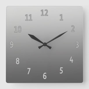 Grau Quadratische Wanduhr