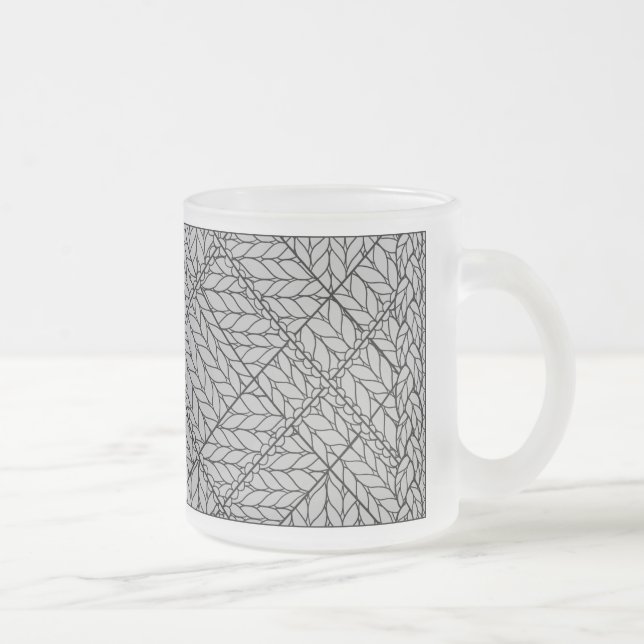 GRAU RAUTE STRICK Mattiert Glass Tasse (Rechts)
