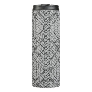 GRAU RAUTE STRICK Thermal Tumbler Thermosbecher