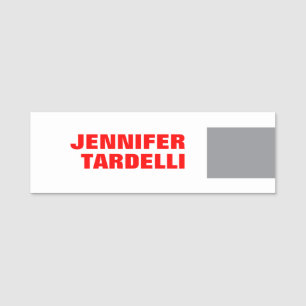 Grau Red Bold Minimalistisch Moderne Beruflich Namensschild
