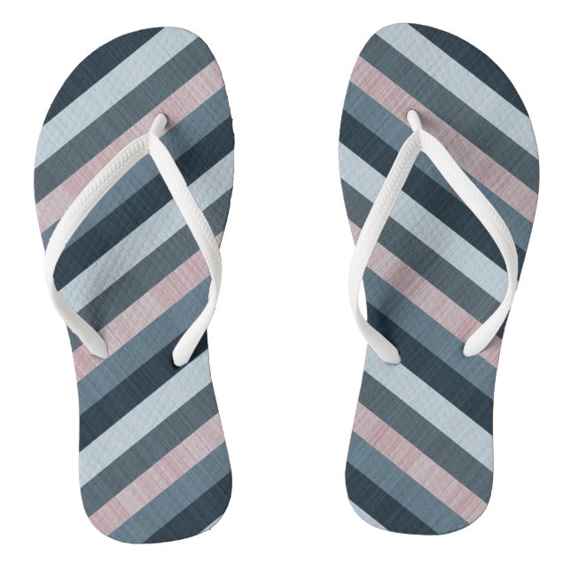 Grau-rosa gestreift   flip flops (Fußbett)