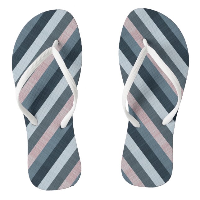 Grau-rosa gestreift flip flops (Fußbett)