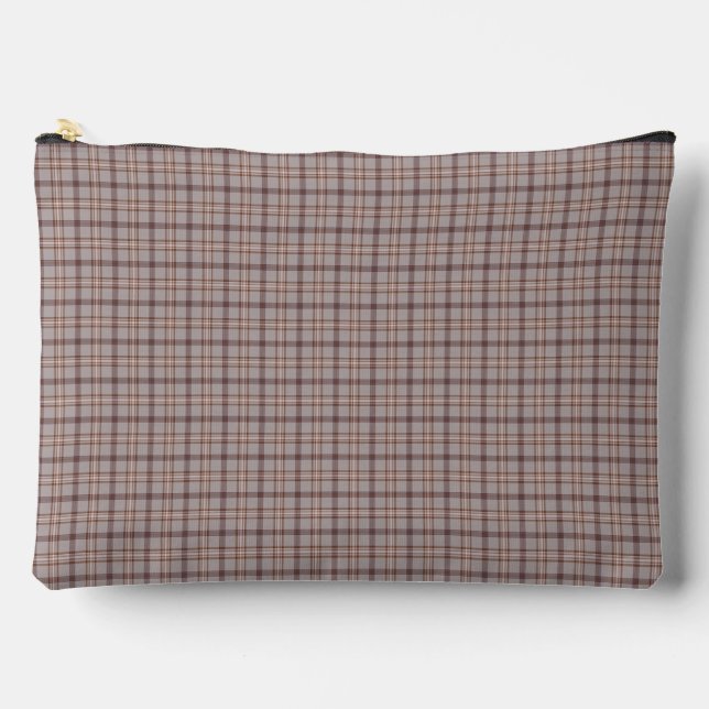 Grau Rosa Karo Klassisches Muster Retro Zubehörtasche (Vorderseite)