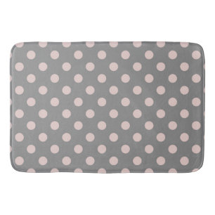 Grau & Rosa Punkte Punkt Modern Badematte