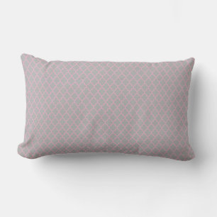 Grau & Rosa Quatrefoil Lendenkissen