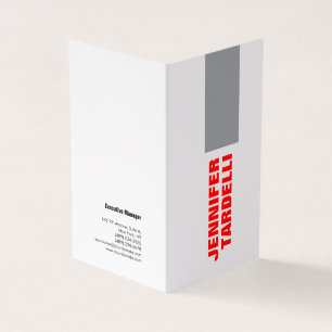 Grau Rot Bold Minimalist Modern Professionell Visitenkarten