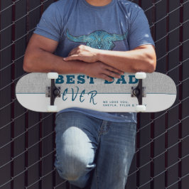 Grau Rustikaler Bester Vater je Typografie Vaterta Skateboard
