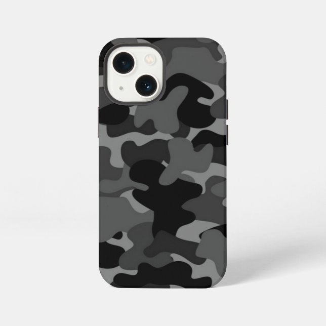 Grau Schwarz Camo iPhone Hülle (Rückseite)
