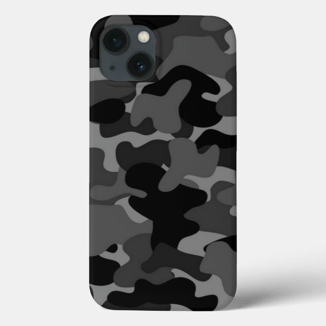 Grau-Schwarz-Camouflage Case-Mate iPhone Hülle (Rückseite)