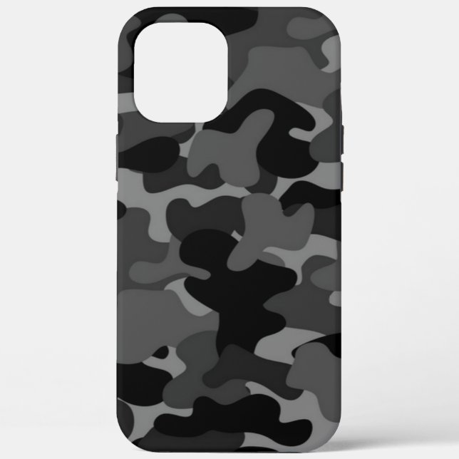 Grau-Schwarz-Camouflage Case-Mate iPhone Hülle (Rückseite)